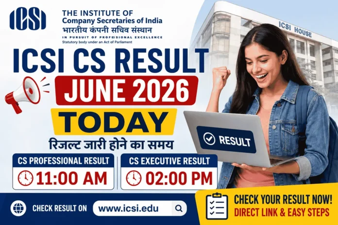 ICSI CS Result June 2026 Executive Professional Result Time