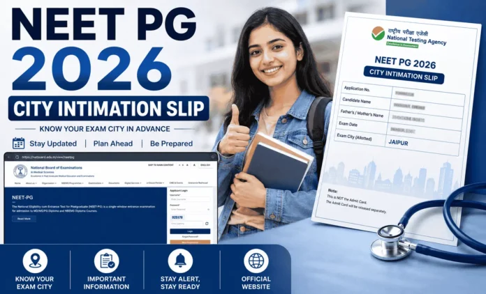 NEET PG 2026 City Intimation Slip